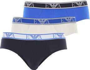 Emporio Armani Slip Uomo Set 3 Slip Elastico Logo Assortito 58110 S37 - Passarelli Biancheria