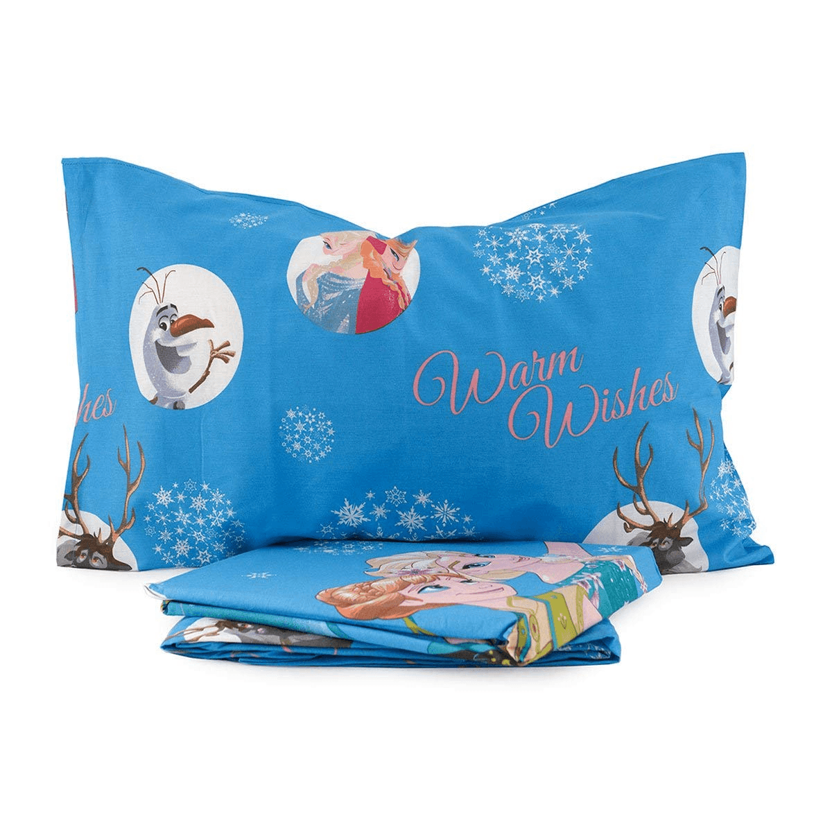 Completo lenzuola per Letto Singolo Frozen Anna and Elsa in Puro Coton —  Passarelli Biancheria