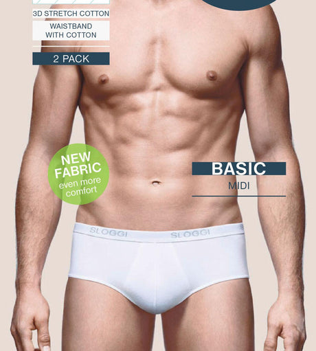 Sloggi Uomo Basic Midi Confezione da 2 Slip S16 - Passarelli Biancheria
