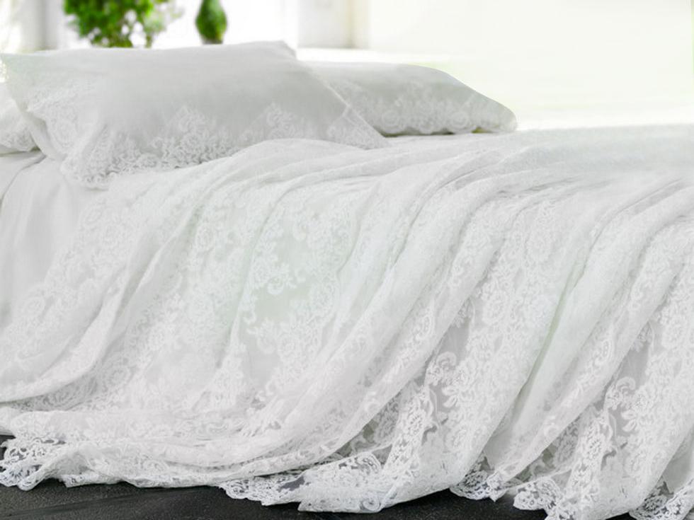 Battaglia Coordinato Letto Corredo in Puro Lino e Pizzo Rebrodè Rossana - Passarelli Biancheria