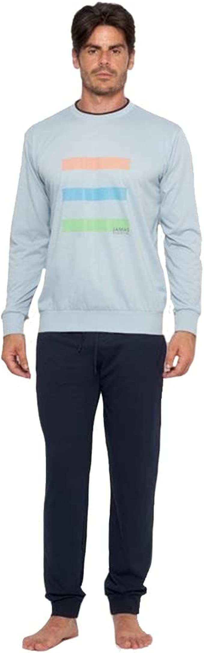 Jamas Pigiama Uomo Cotone Leggero Maniche Lunghe EJ2086 S50 - Passarelli Biancheria