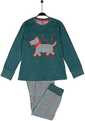 Admas Pigiama Bambina caldo cotone scozzese pied de poule 54275 S22 - Passarelli Biancheria