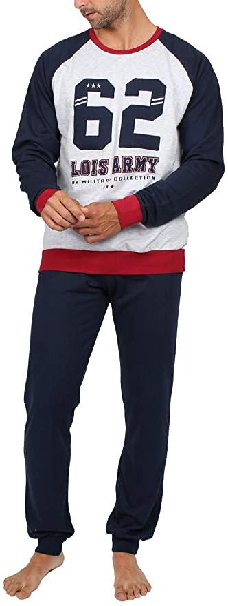 Lois Pigiama Invernale da Uomo In Caldo Cotone Felpato 54502 S33 - Passarelli Biancheria