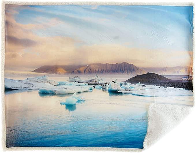 Caleffi Plaid Stampa Digitale con Agnellato Pelliccioso Sotto Offerta D32 - Passarelli Biancheria