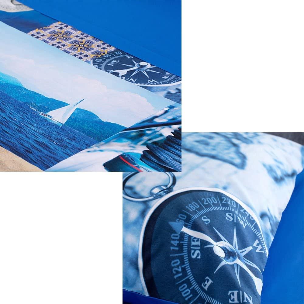 Riviera Completo Lenzuola Copriletto Matrimoniale Digital Wolrd Santorini D64 - Passarelli Biancheria