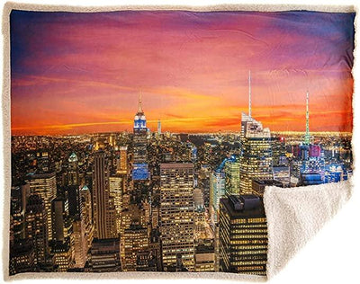 Caleffi Plaid Stampa Digitale con Agnellato Pelliccioso Sotto Offerta D32 - Passarelli Biancheria