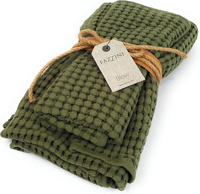 Fazzini Set Asciugamani 1+1 nido d'ape 100% Cotone Nettare D23 - Passarelli Biancheria