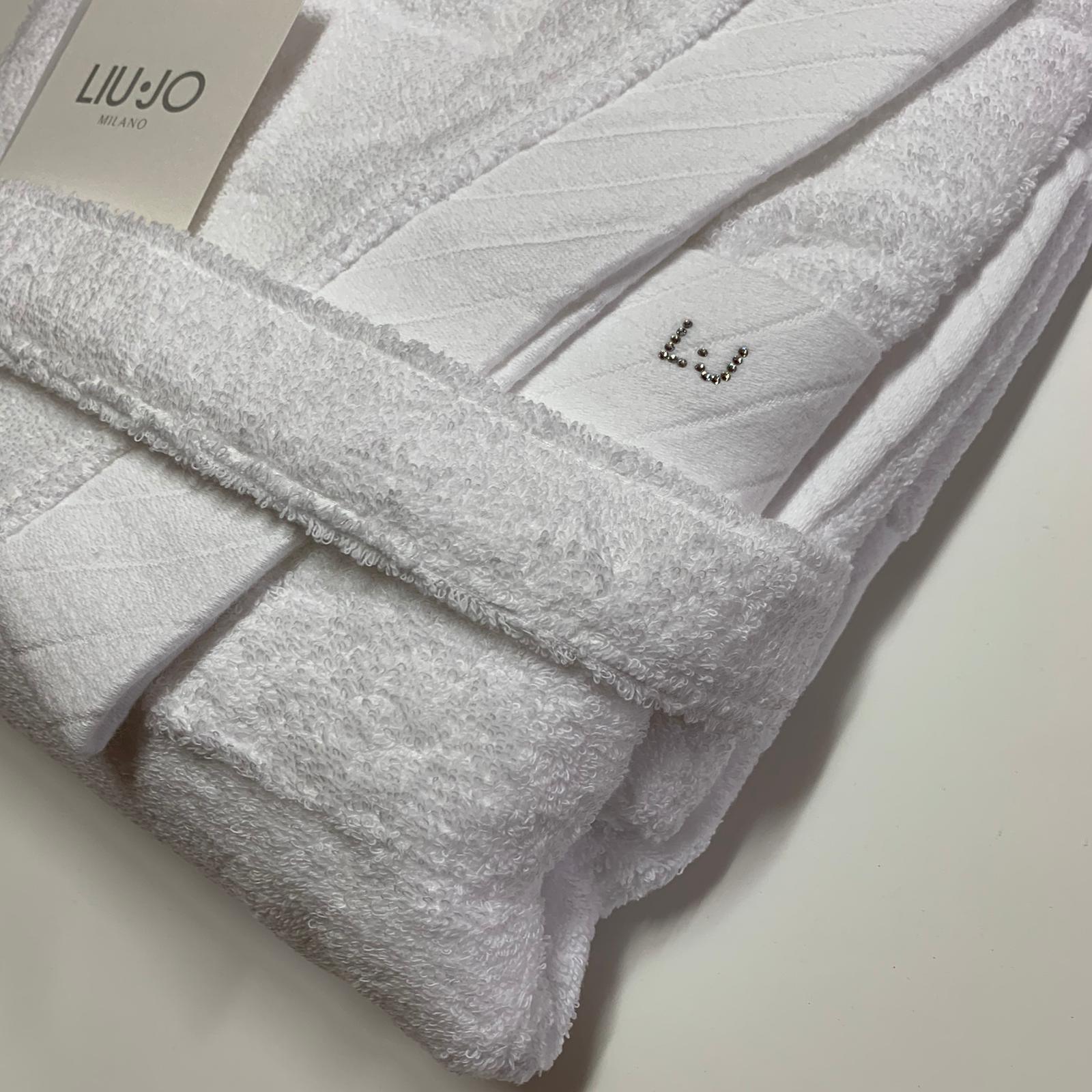 Liu Jo Accappatoio Unisex con Cappuccio Diagonal LB791B S140 - Passarelli Biancheria