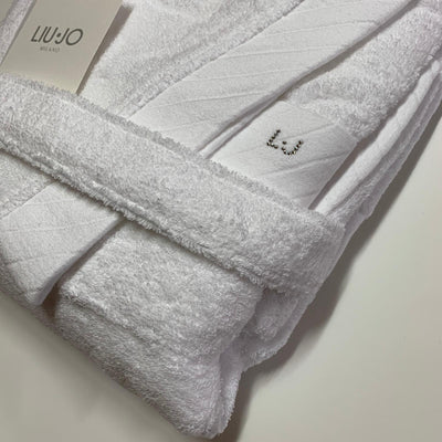 Liu Jo Accappatoio Unisex con Cappuccio Diagonal LB791B S140 - Passarelli Biancheria