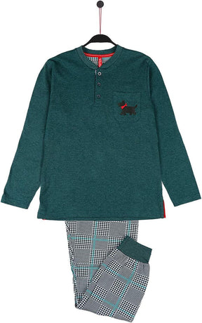 Admas Pigiama Bambino caldo cotone scozzese pied de poule 54286 S22 - Passarelli Biancheria