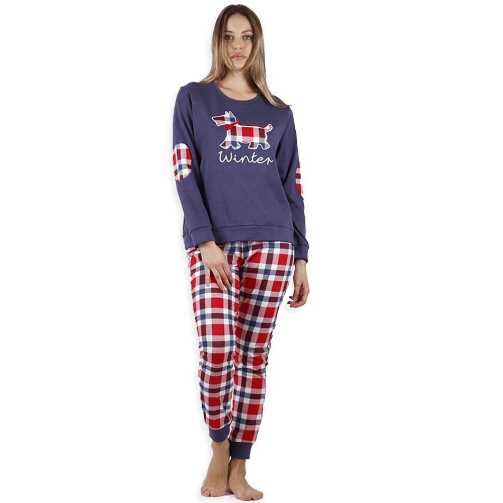 Admas Pigiama da Donna in Caldo Cotone Winter Scottish 56149 S30 - Passarelli Biancheria