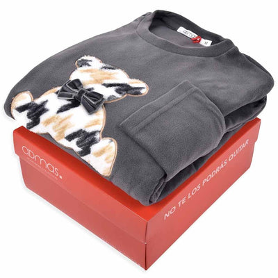 Admas Pigiama da Donna in Pile Cute Teddy 56222 S28 - Passarelli Biancheria