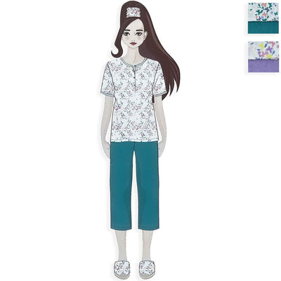 Amica Pigiama Cotone Leggero da Donna Maniche Corte Capri 21A540 S34 - Passarelli Biancheria