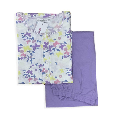 Amica Pigiama Cotone Leggero da Donna Maniche Corte Capri 21A540 S34 - Passarelli Biancheria