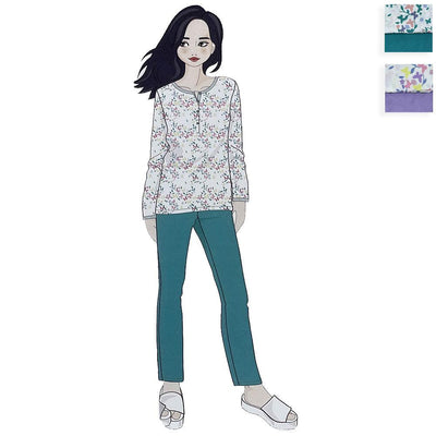 Amica Pigiama Cotone Leggero da Donna Maniche Lunghe 21A542 S38 - Passarelli Biancheria