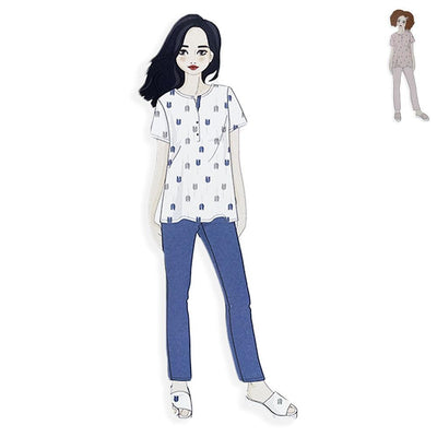 Amica Pigiama Cotone Leggero da Donna Mezze Maniche 21A549 S37 - Passarelli Biancheria