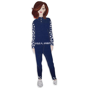 Amica Pigiama da Donna Invernale in Punto Milano a collo alto A409 S37 - Passarelli Biancheria