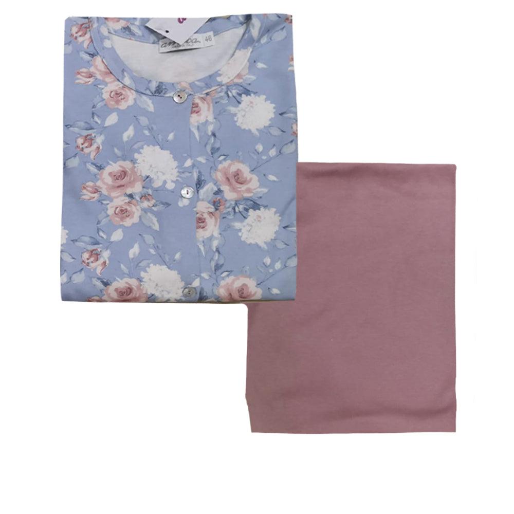 Amica Pigiama da Donna Invernale Caldo Cotone Aperto 22A677 S46 - Passarelli Biancheria