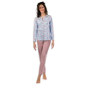 Amica Pigiama da Donna Invernale Caldo Cotone Aperto 22A677 S46 - Passarelli Biancheria