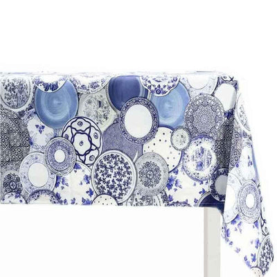 Botticelli Tovaglia da Tavola 6 Posti con stampa digitale Piatti Vietri S23 - Passarelli Biancheria