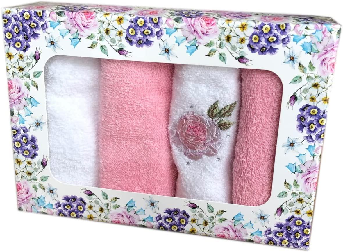 Caleffi Confezione 4 Lavette in Spugna con Ricamo D60 - Passarelli Biancheria