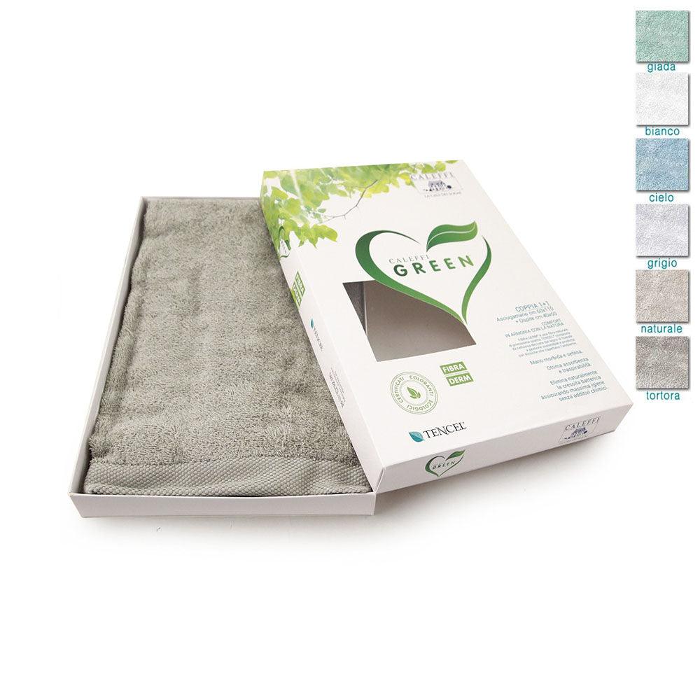 Caleffi Set Asciugamani 1+1 Green in Fibra Derm Naturale D80 - Passarelli Biancheria