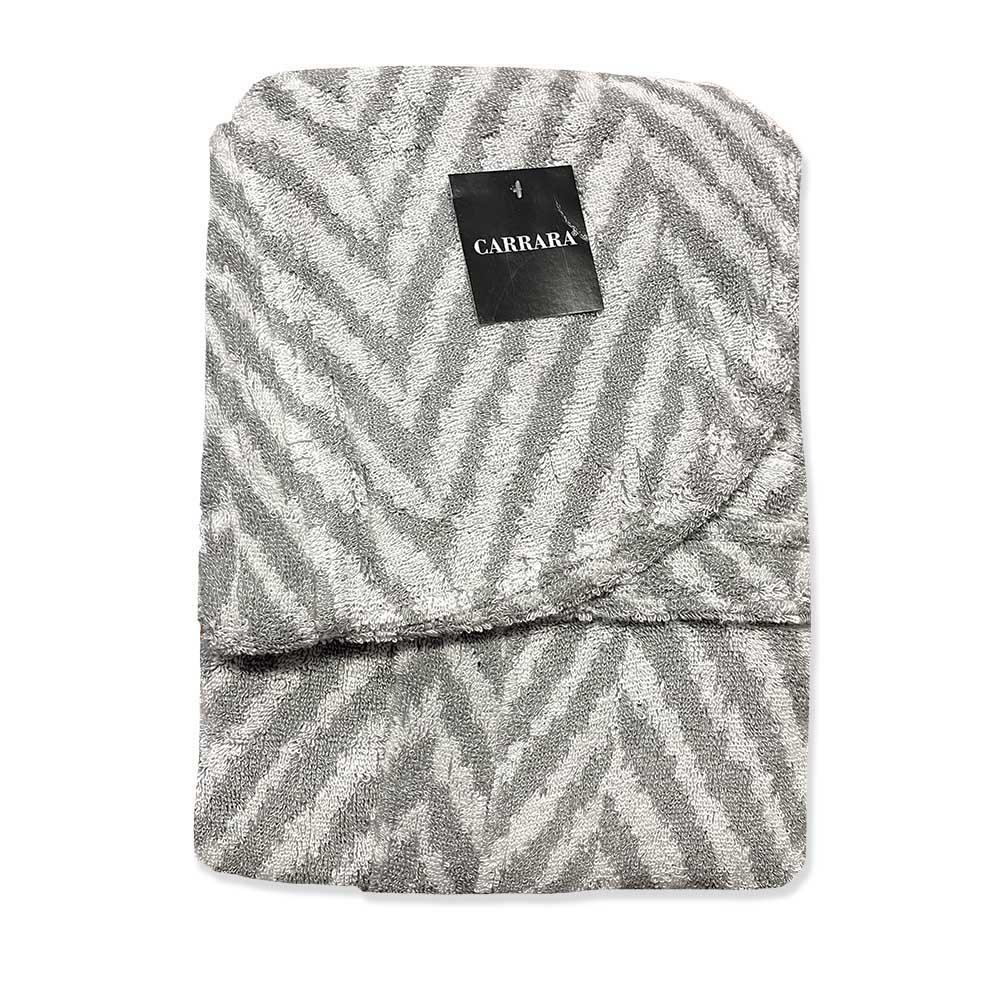 Carrara Accappatoio Unisex con Cappuccio in Spugna di Puro Cotone Chevron S46 - Passarelli Biancheria