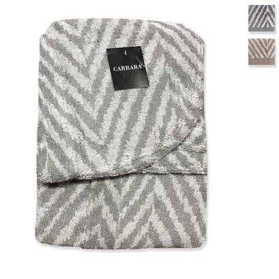 Carrara Accappatoio Unisex con Cappuccio in Spugna di Puro Cotone Chevron S46 - Passarelli Biancheria
