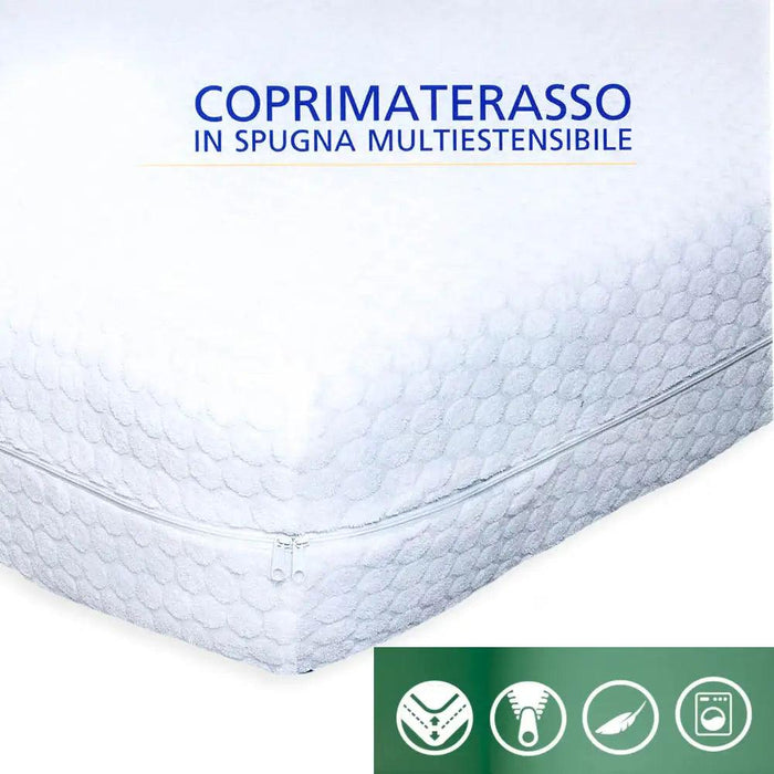 Copertura Materasso Singolo con Cerniera in Cotone Spugna Jersey B17 - Passarelli Biancheria