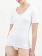 Ragno Maglietta Intima Donna in Caldo Cotone Felpato Maniche Corte 072307 S13 - Passarelli Biancheria