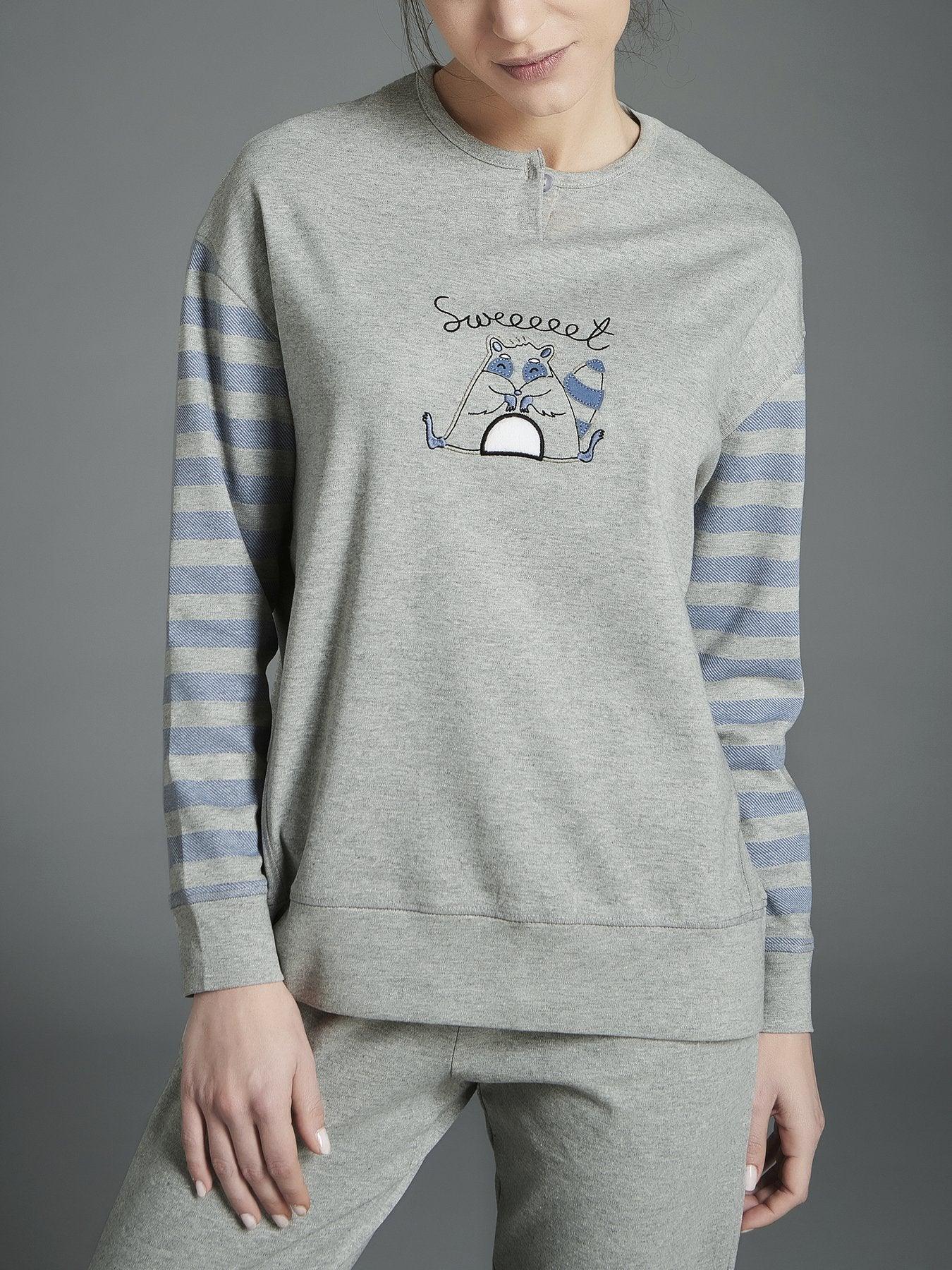 Ragno Pigiama da Donna in Caldo Cotone e Viscosa DA35N1 S50 - Passarelli Biancheria