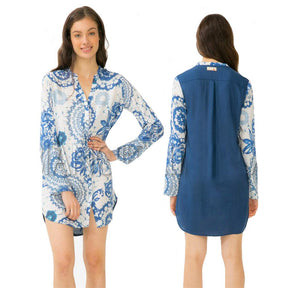 Desigual Camicia da Notte - Abito Casa blue exotic 72NL1D6 S58 - Passarelli Biancheria