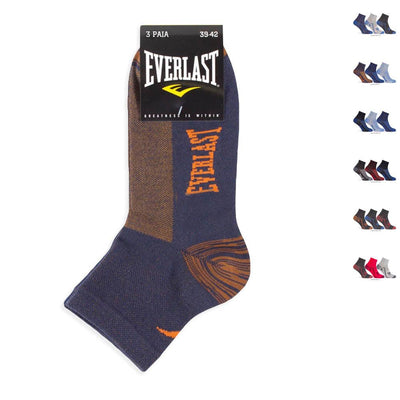 Everlast Set 3 Paia Calzini Corti Uomo in Cotone Elastico EV297 S10 - Passarelli Biancheria