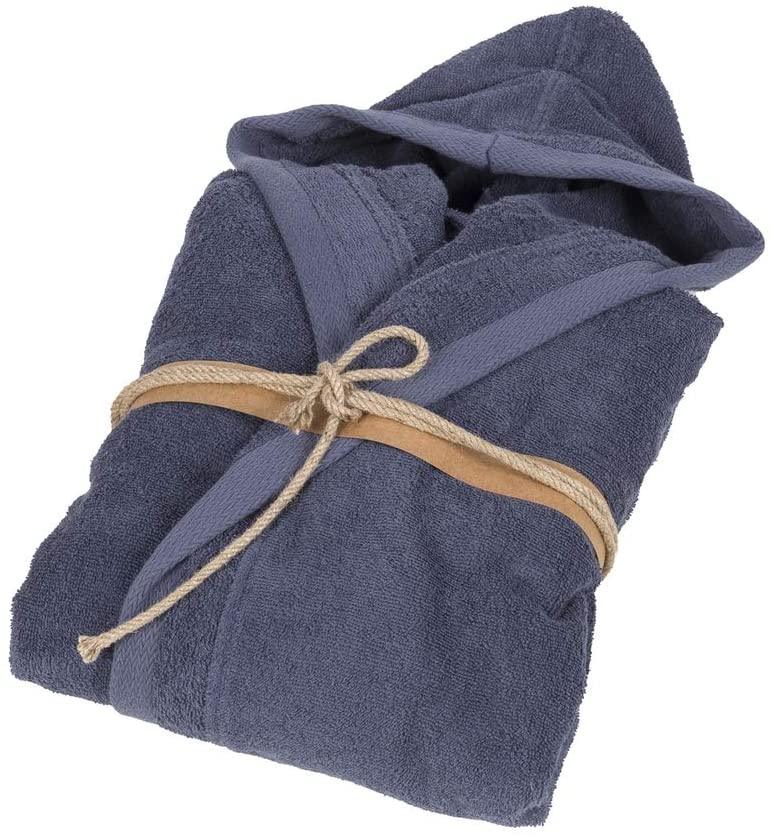 Fazzini Accappatoio Unisex con Cappuccio in Spugna di Puro Cotone Losanghe S58 - Passarelli Biancheria