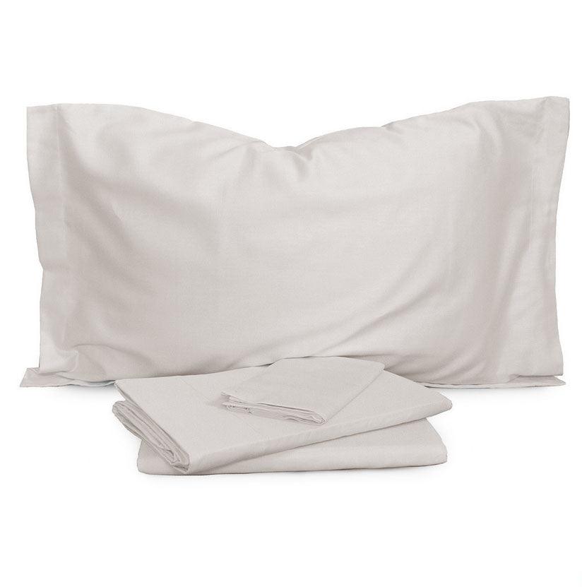 Fazzini Completo Lenzuola Matrimoniale in Raso di Cotone Finissimo Trecento S130 - Passarelli Biancheria