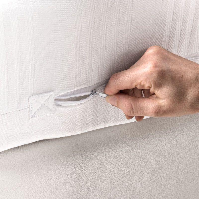 Fodera Coprimaterasso in Cotone Damasco rigata c/cerniera - Varie Dimensioni - Passarelli Biancheria