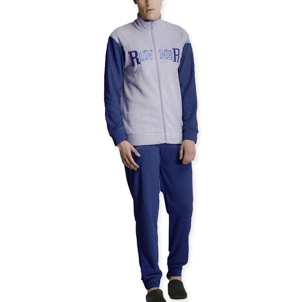 Grey Shark Pigiama da Uomo in Pile Aperto con Cerniera PU0197 D15 - Passarelli Biancheria