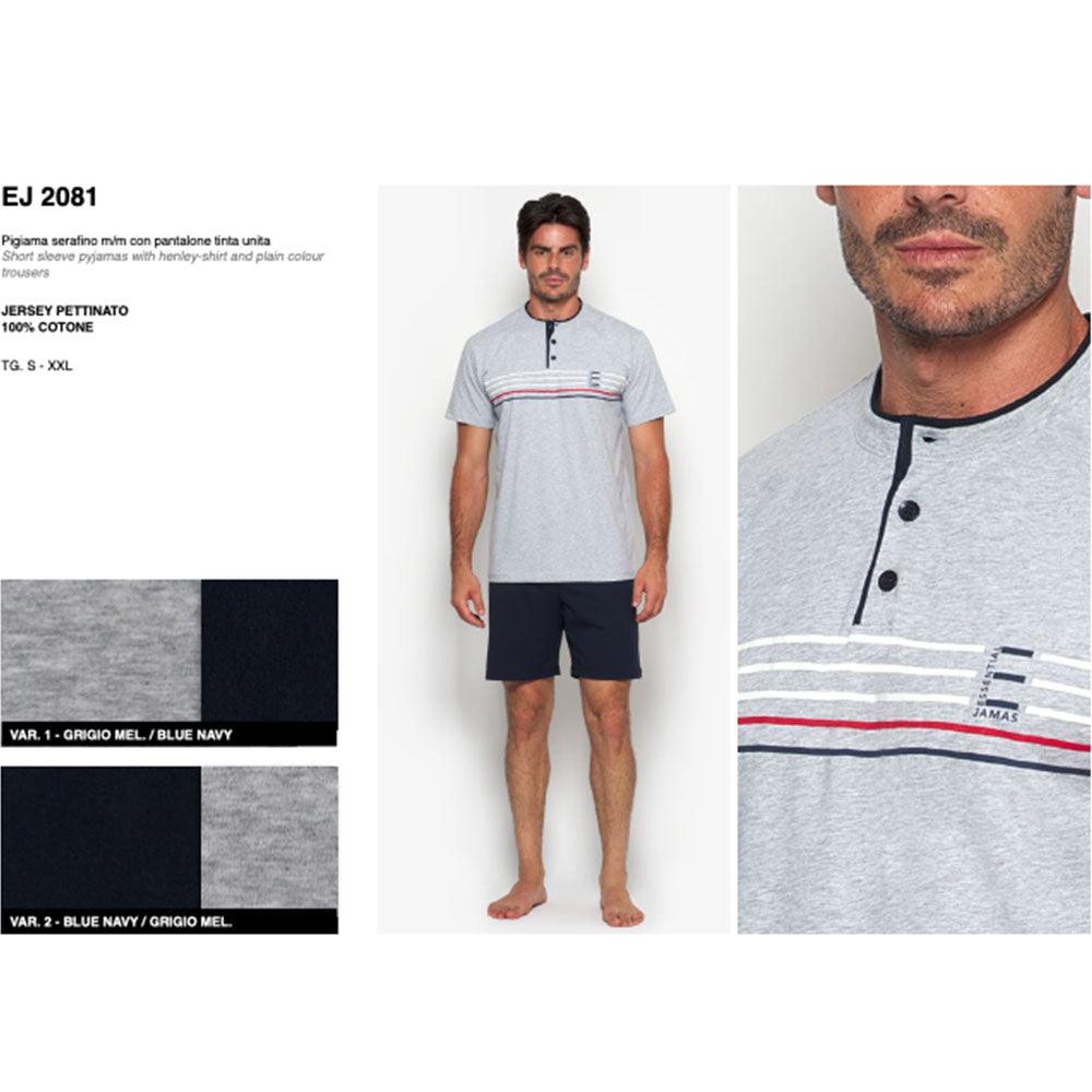 Jamas Pigiama Corto Estivo da Uomo EJ 2081 S41 - Passarelli Biancheria