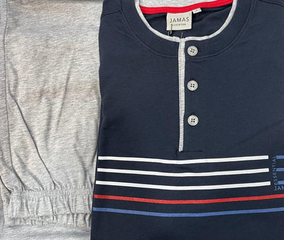 Jamas Pigiama Uomo Cotone Leggero Maniche Lunghe EJ2080 S50 - Passarelli Biancheria
