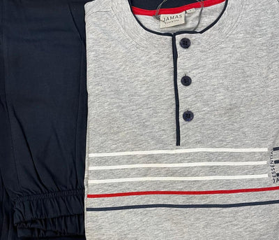 Jamas Pigiama Uomo Cotone Leggero Maniche Lunghe EJ2080 S50 - Passarelli Biancheria