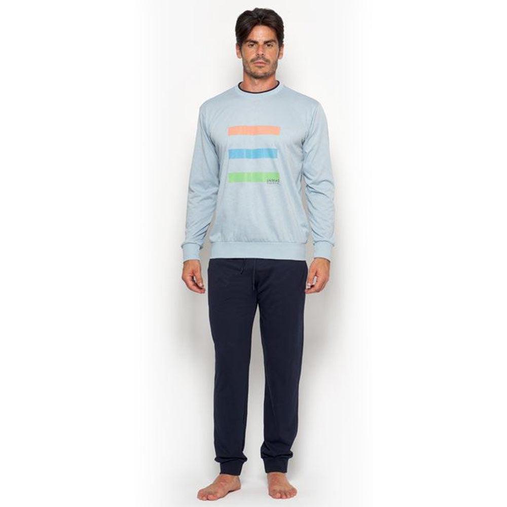Jamas Pigiama Uomo Cotone Leggero Maniche Lunghe EJ2086 S50 - Passarelli Biancheria