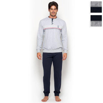 Jamas Pigiama Uomo Cotone Leggero Maniche Lunghe EJ2080 S50 - Passarelli Biancheria