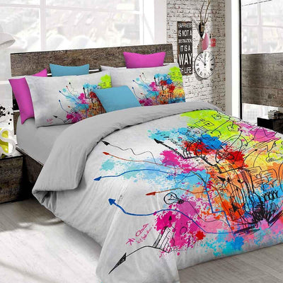 Kiosa Parure Copripiumino Matrimoniale in Cotone kio627 B66 - Passarelli Biancheria