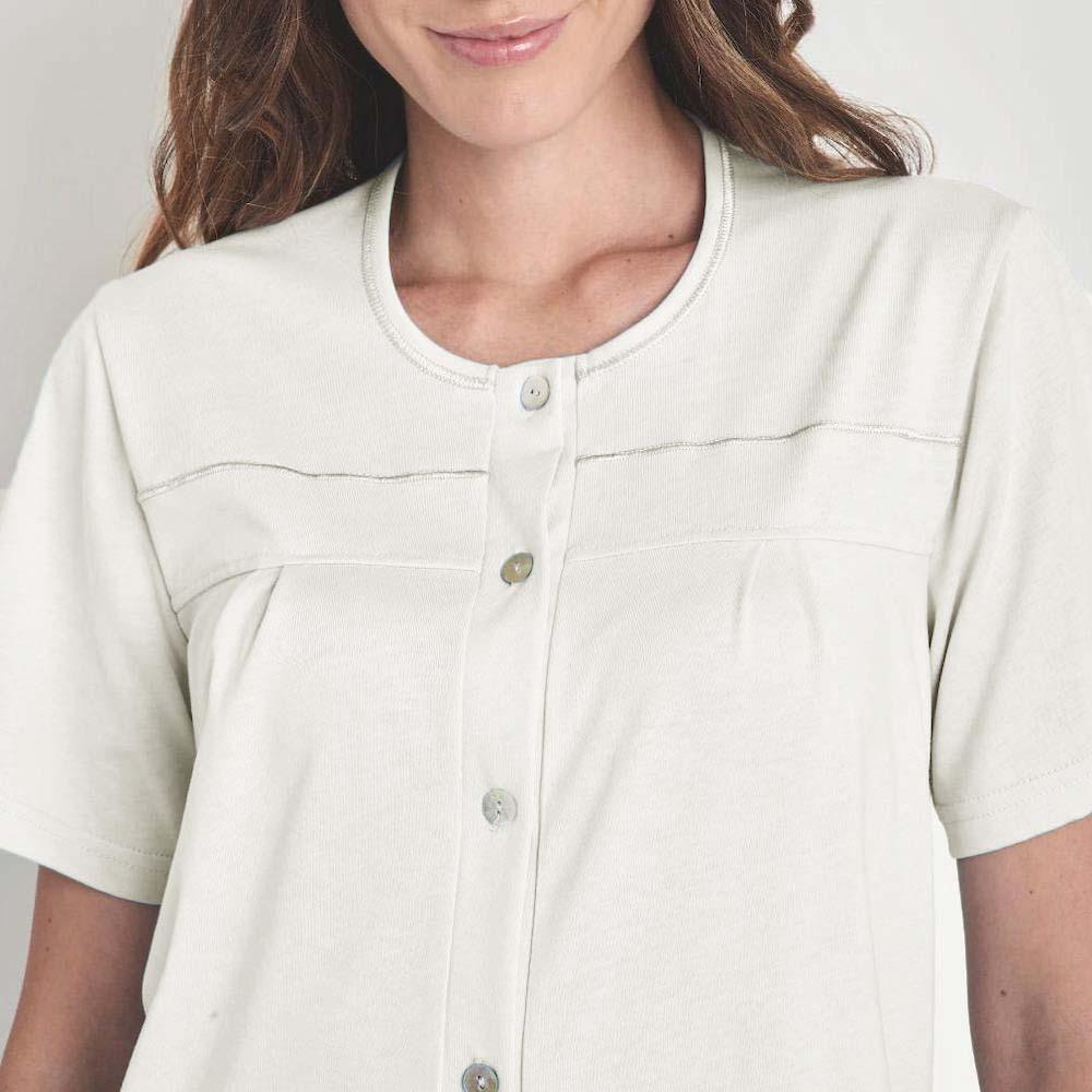 Lingery Camicia da Notte Clinica Maniche Corte in Cotone Jersey 9030 S31 - Passarelli Biancheria