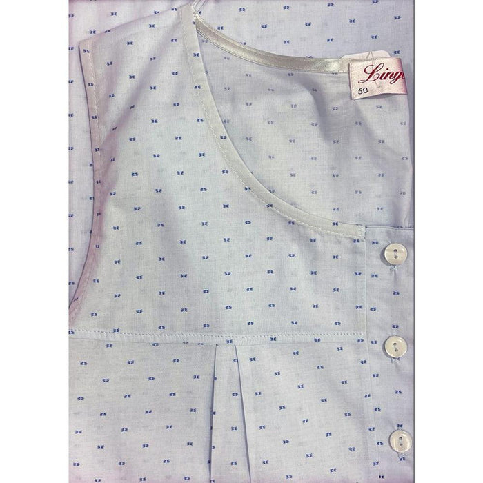 Lingery Camicia da Notte per Donna Senza Maniche in Puro Cotone Batista 9044 S32 - Passarelli Biancheria