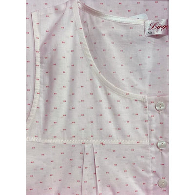 Lingery Camicia da Notte per Donna Senza Maniche in Puro Cotone Batista 9044 S32 - Passarelli Biancheria