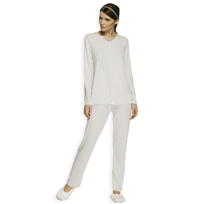 Liu Jo Pigiama Estivo da Donna Aperto Avanti Maniche Lunghe DL0085 S78 - Passarelli Biancheria