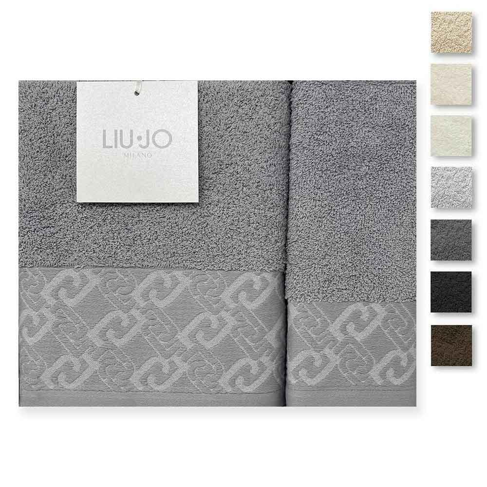 Liu Jo Set 1+1 Asciugamani Chains LB851B in Scatola S34 - Passarelli Biancheria