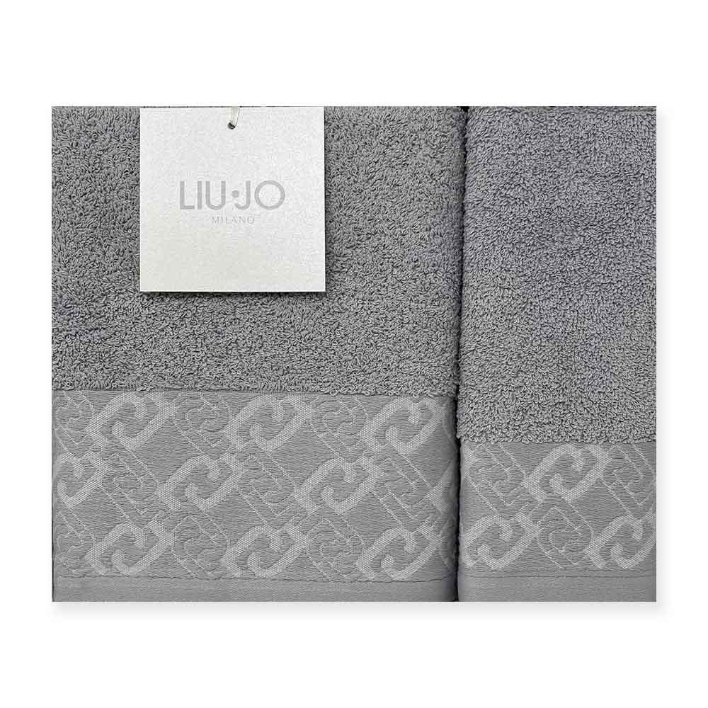 Liu Jo Set 1+1 Asciugamani Chains LB851B in Scatola S34 - Passarelli Biancheria