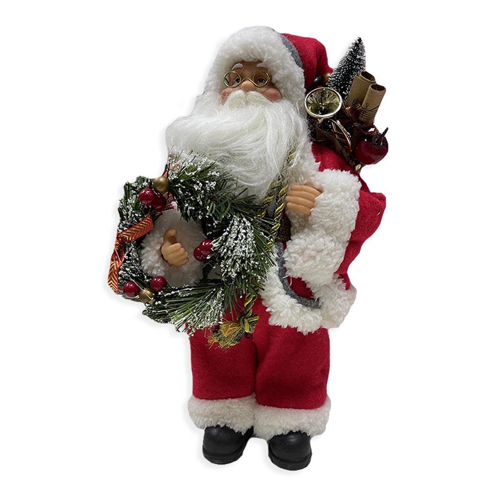 Maison Sucree Pupazzo Babbo Natale Sacco e Corona H30 S18 - Passarelli Biancheria
